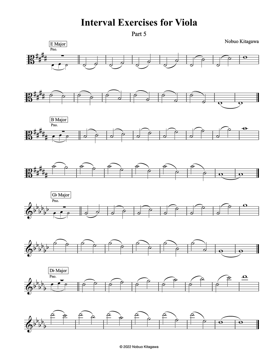 Interval Exercises for Viola–Part 5 ビオラの為の音程練習曲–Part 5 – NK Music Lab