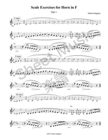 Major Scales for Horn in F (sheet music)　F ホルンの為の長音階練習曲（楽譜）